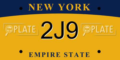 2J9 New York License Plate