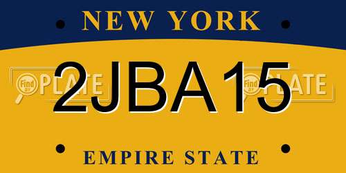 2JBA15 New York License Plate