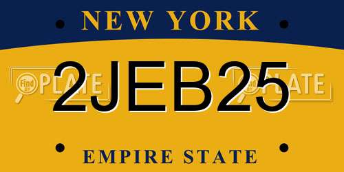 2JEB25 New York License Plate