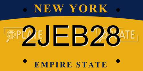 2JEB28 New York License Plate
