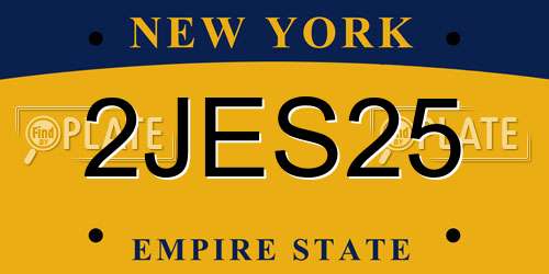 2JES25 New York License Plate