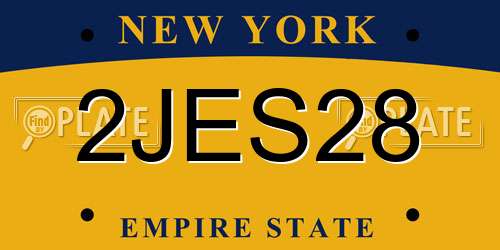 2JES28 New York License Plate