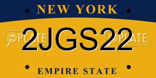 2JGS22 New York License Plate