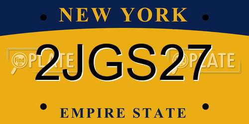 2JGS27 New York License Plate