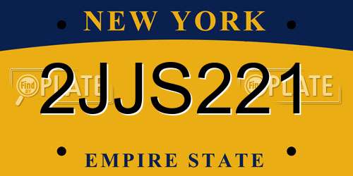 2JJS221 New York License Plate