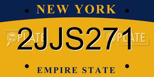 2JJS271 New York License Plate