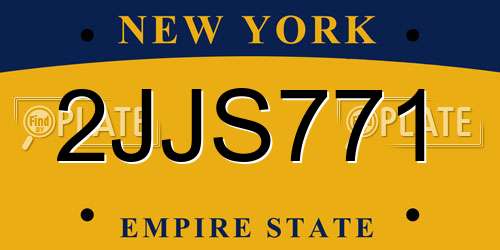2JJS771 New York License Plate