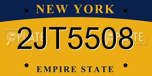 2JT5508 New York License Plate