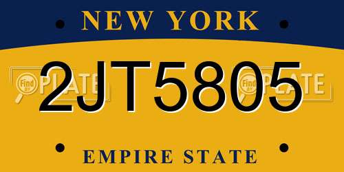 2JT5805 New York License Plate