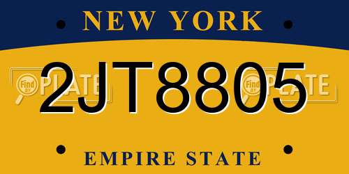 2JT8805 New York License Plate
