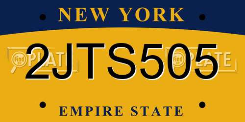 2JTS505 New York License Plate