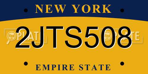 2JTS508 New York License Plate