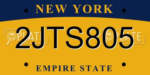 2JTS805 New York License Plate