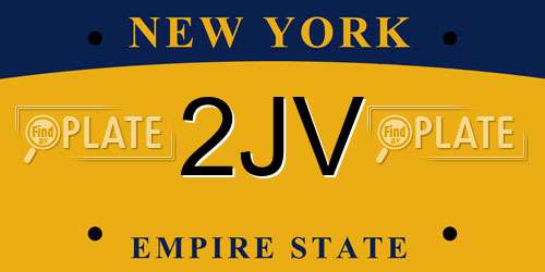 2JV New York License Plate