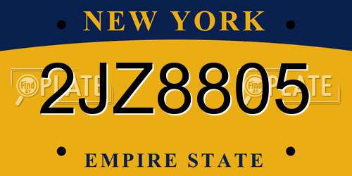 2JZ8805 New York License Plate