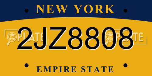 2JZ8808 New York License Plate