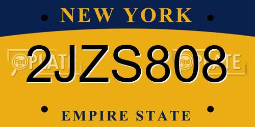 2JZS808 New York License Plate