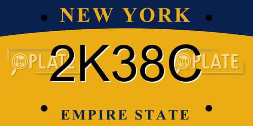 2K38C New York License Plate