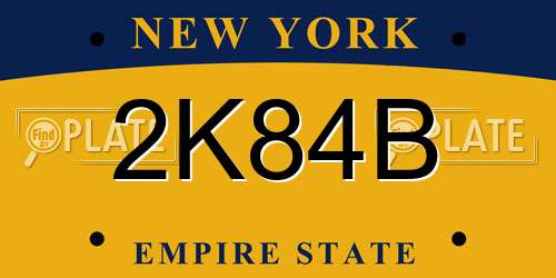 2K84B New York License Plate