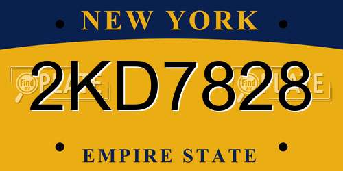 2KD7828 New York License Plate