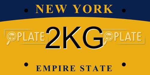 2KG New York License Plate