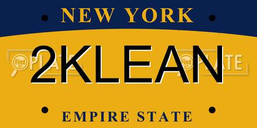 2KLEAN New York License Plate