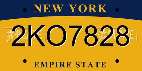 2KO7828 New York License Plate