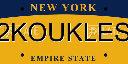 2KOUKLES New York License Plate