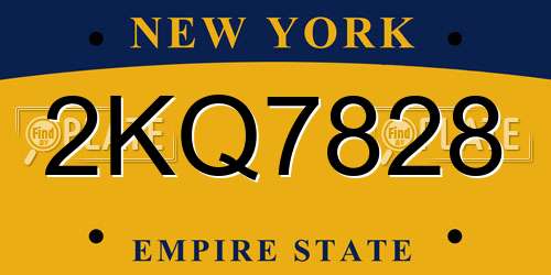 2KQ7828 New York License Plate