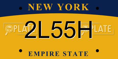 2L55H New York License Plate