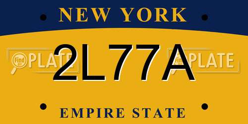 2L77A New York License Plate