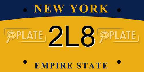 2L8 New York License Plate