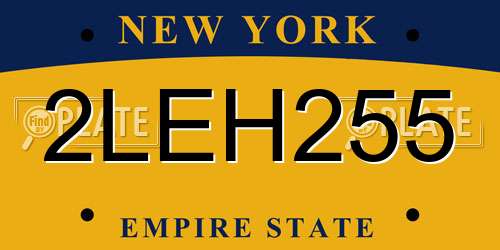 2LEH255 New York License Plate