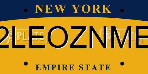 2LEOZNME New York License Plate
