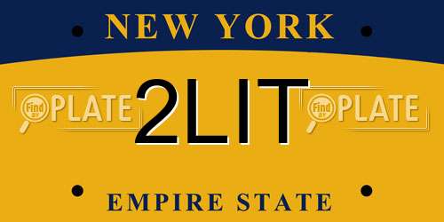 2LIT New York License Plate