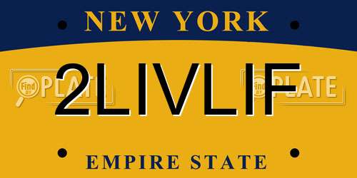2LIVLIF New York License Plate