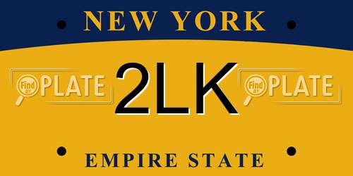 2LK New York License Plate