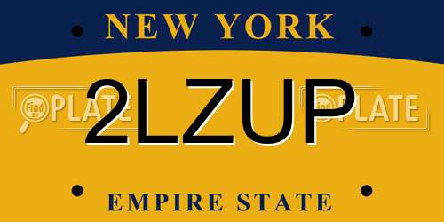 2LZUP New York License Plate
