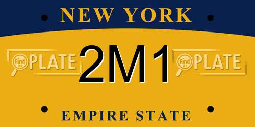 2M1 New York License Plate