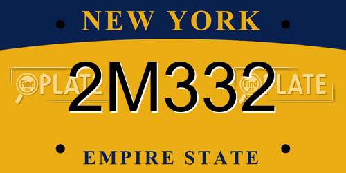 2M332 New York License Plate