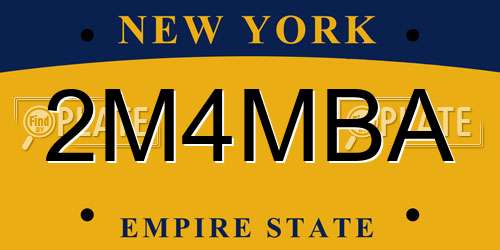 2M4MBA New York License Plate