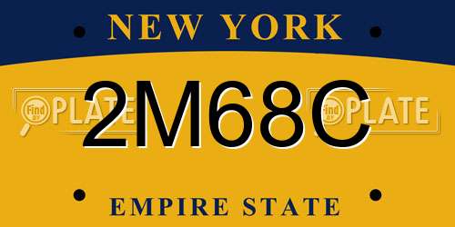 2M68C New York License Plate