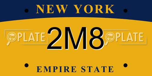 2M8 New York License Plate