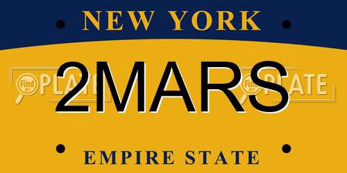 2MARS New York License Plate