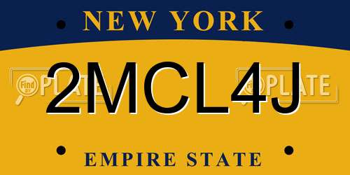 2MCL4J New York License Plate