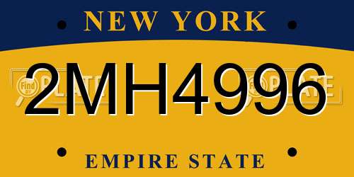 2MH4996 New York License Plate