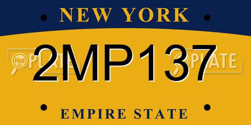 2MP137 New York License Plate