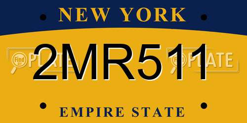 2MR511 New York License Plate