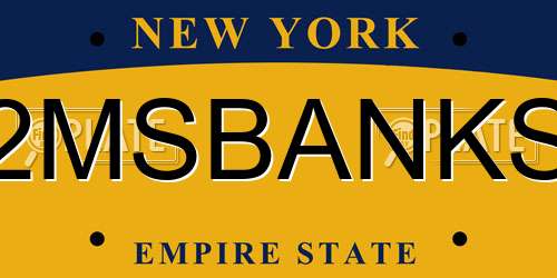 2MSBANKS New York License Plate
