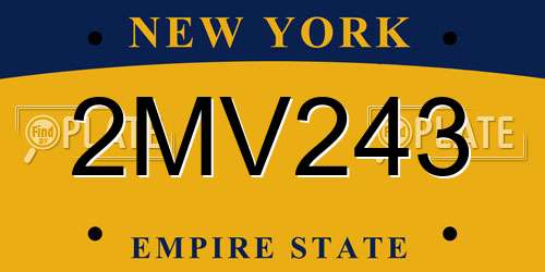 2MV243 New York License Plate